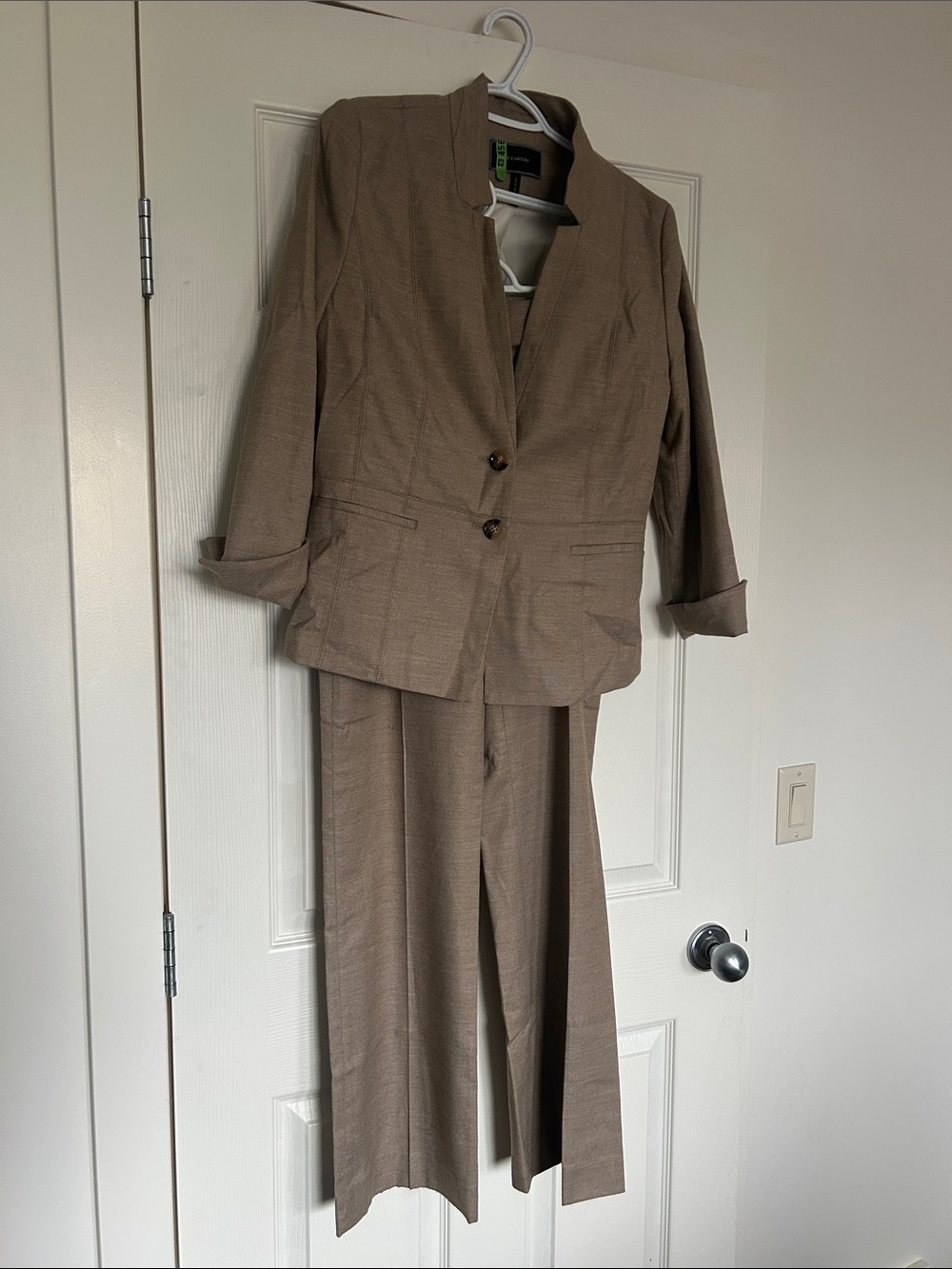 le chateau Women's Tan Pantsuit Blazer & Trousers